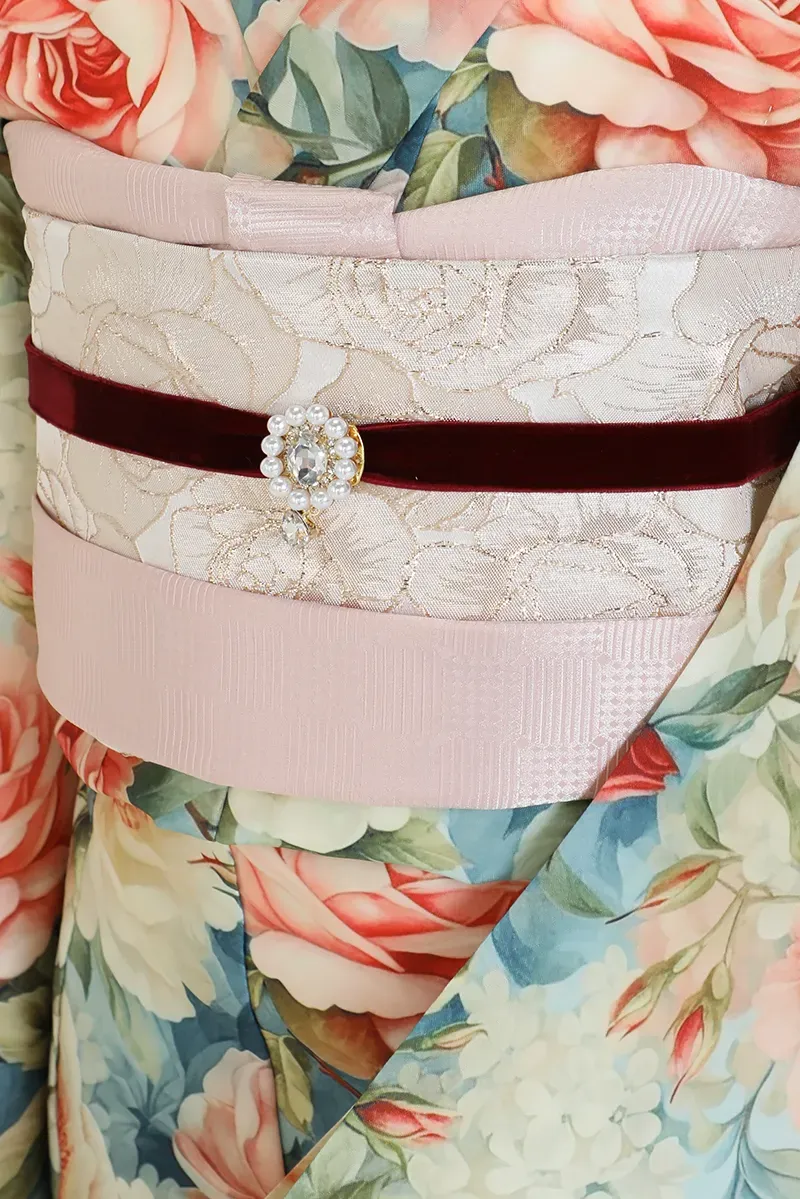 ３歳帯・レース被布・つけ襟・3歳七五三着物レンタル